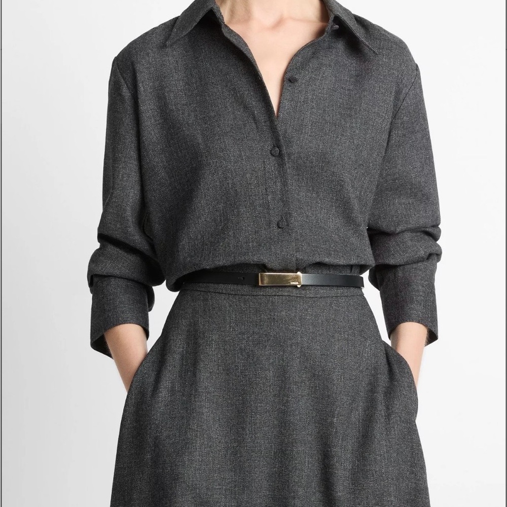 Vince Italian Jaspe Relaxed Button-Front Shirt